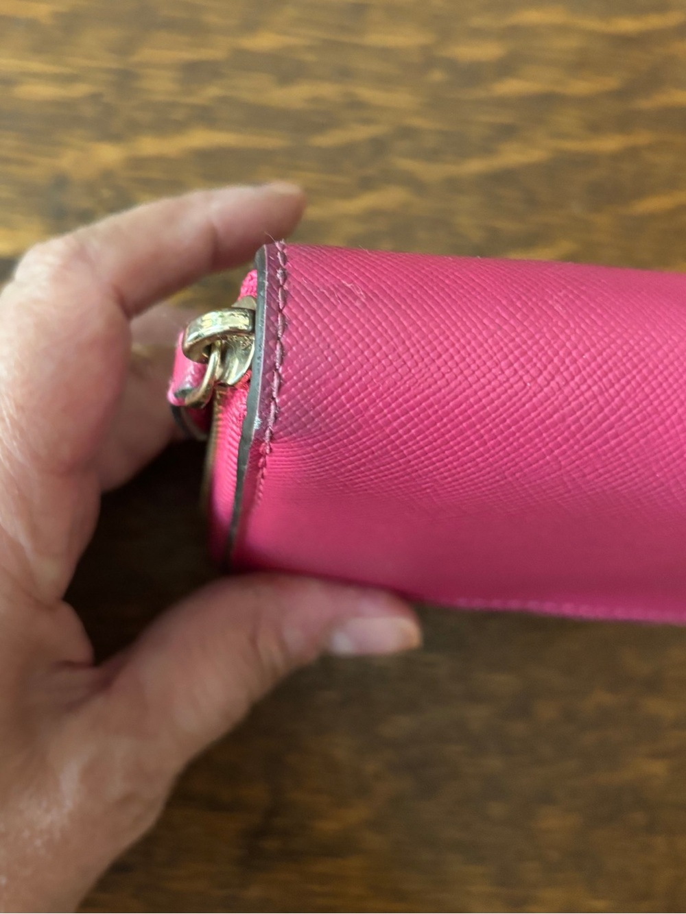 Kate Spade New York Pink Saffiano Leather Zip Around Continental Wallet - Picture 11 of 12